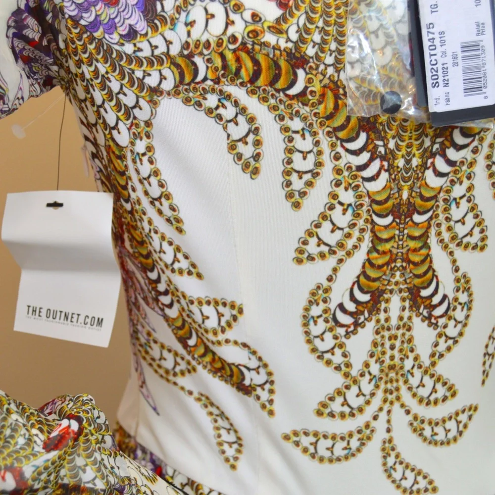🆕🏷️Just Cavalli Multicoloured Baroque Print Fit & Flare Dress – - Picture 15 of 16